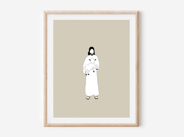 Jesus Christ holding lamb Digital download printable art